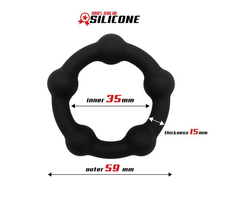 Anillo para el Pene Silicona Sólida 3.5 cm Negro