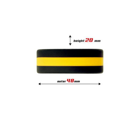 Anillo para el Pene 100% Silicona Sólida 3.6 cm Amarillo y Negro