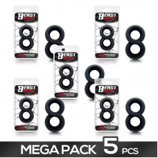 Pack 5 Anillo para el Pene 100% Silicona Líquida 2 cm Negro