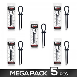 Pack de 5 Anillo para el Pene de Lazo Ajustable Silicona Sólida Negro