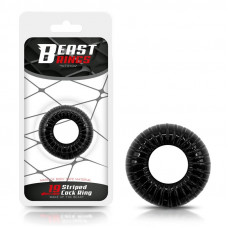 Anillo para el Pene Striped Súper Flexible y Resistente 1.9 cm Negro
