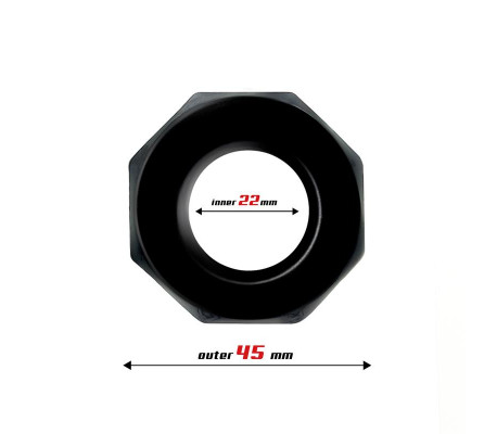 Anillo para el Pene Poligonal Súper Flexible 2.2 cm Negro