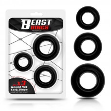 Set 3 Anillos para el Pene Flexibles Negros