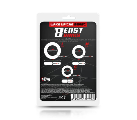 Set 3 Anillos para el Pene Flexibles Negros