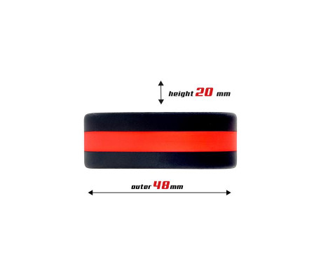 Anillo para el Pene 100% Silicona Sólida 3.6 cm Rojo y Negro