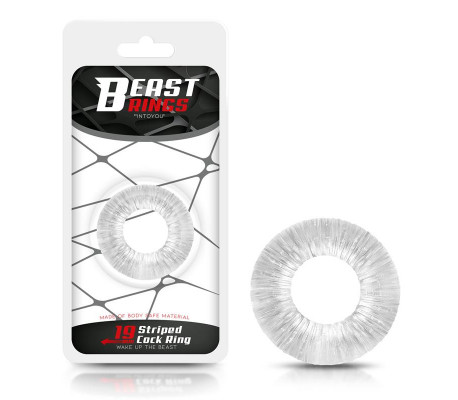 Anillo para el Pene Striped Súper Flexible 1.9 cm Transparente