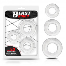 Set 3 Anillo para el Pene Flexible Transparentes