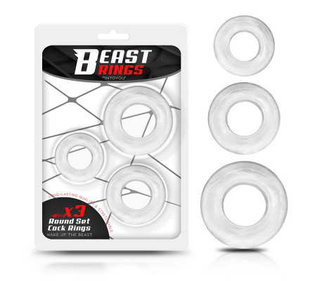 Set 3 Anillo para el Pene Flexible Transparentes