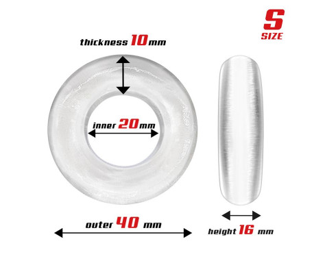 Set 3 Anillo para el Pene Flexible Transparentes