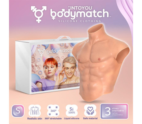 Boomax Traje Torso Masculino Hiperrealista Silicona Líquida Talla S
