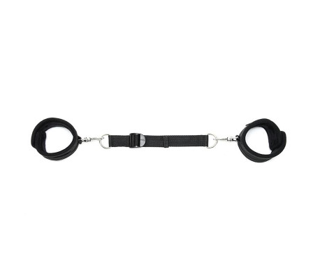 Rimba Bondage Play Esposas para Tobillos Con Correa Elástica Color Negro