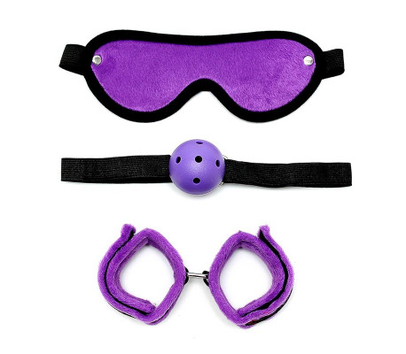 Rimba Bondage Play Set de Bondage 3 Piezas Color Púrpura