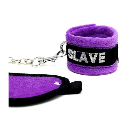 Rimba Bondage Play Esposas y Antifaz Color Púrpura