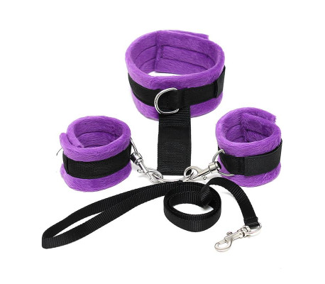 Collar y Esposas  Desmontable Púrpura Ajustable