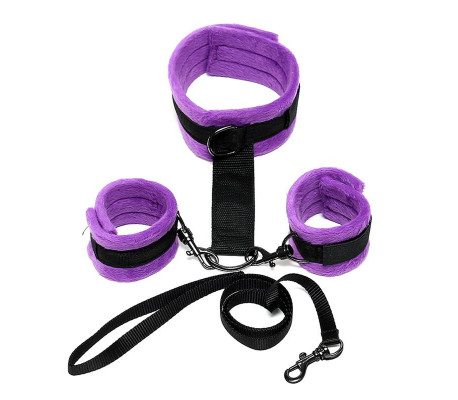 Collar y Esposas  Desmontable Púrpura Ajustable