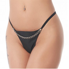 Rimba Bondage Play Tanga con Cadena Color Negro