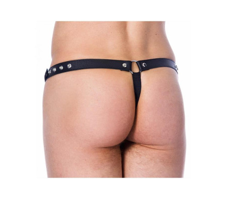 Tanga de Cuero Ajustable con Tachuelas