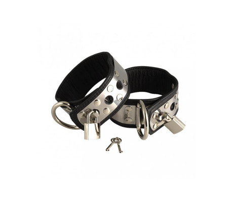 Esposas de Cuero y Metal para Pies Ajustable