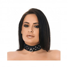 Collar Cuero con Anilla y Tachuelas