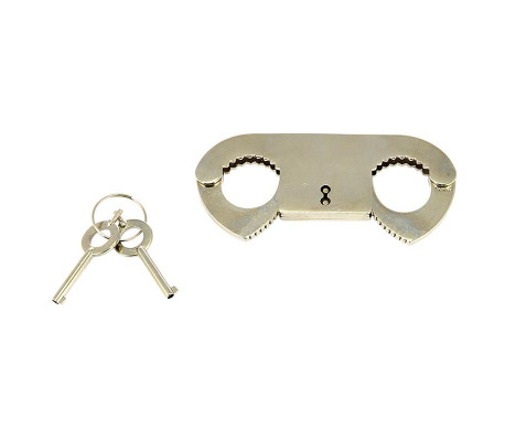 Rimba Bondage Play Esposas para Dedos De Acero Niquelado Ajustables