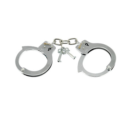 Rimba Bondage Play Esposas de Acero Niquelado Ajustables