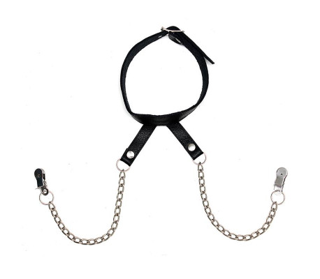 Rimba Bondage Play Pinzas para Pezones Con Cadena y Collar