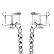 Rimba Bondage Play Pinzas para Pezones Con Cadena- Ajustable