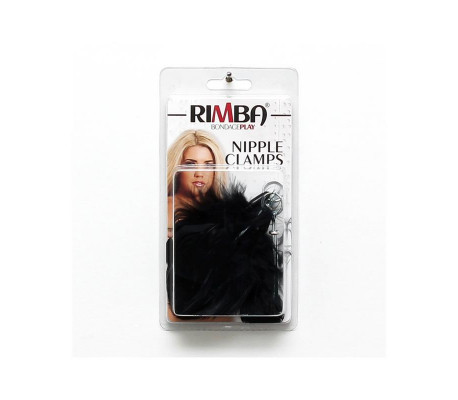 Pinzas para Pezones con Plumas Negras Ajustables