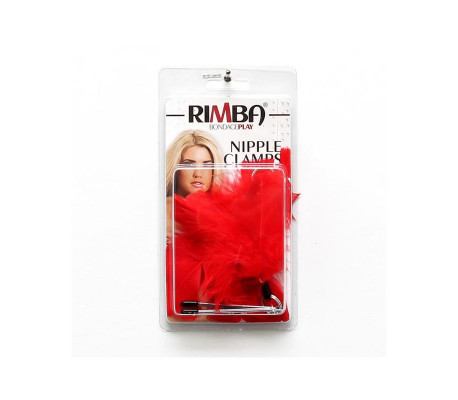 Pinzas para Pezones con Plumas Rojas Ajustables