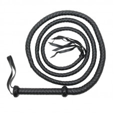 Látigo Trenzado Cuero Negro 250 cm
