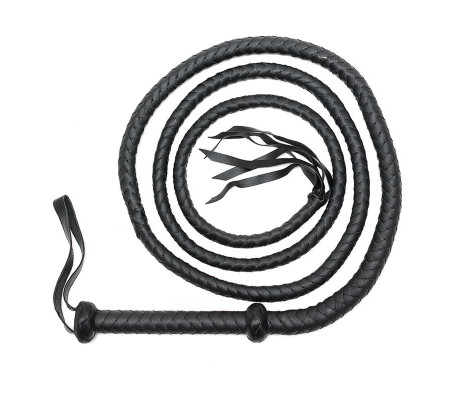 Látigo Trenzado Cuero Negro 250 cm