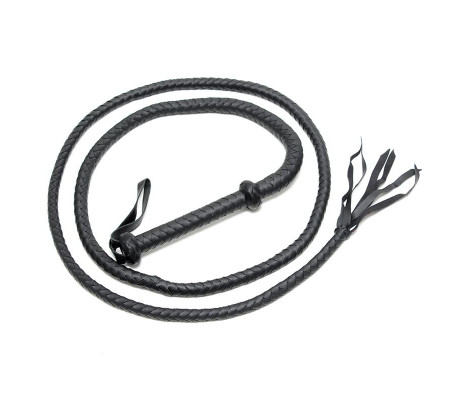 Látigo Trenzado Cuero Negro 250 cm