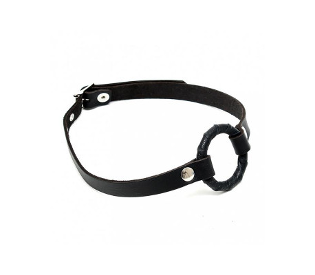 Mordaza Cuero con Anillo -O Ajustable