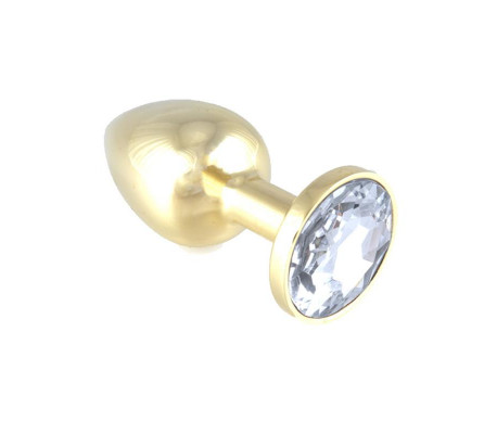 Plug Anal Acero Inoxidable Dorado - Transparente