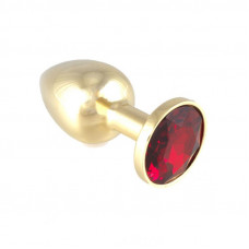 Plug Anal Acero Inoxidable Dorado-Rojo