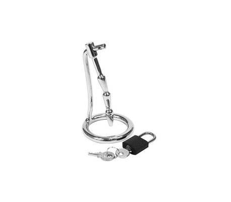 Plug Castidad Pene con Candado Acero Inoxidable
