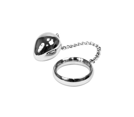 Anillo Pene con Huevo Anal Acero Inox 45mm