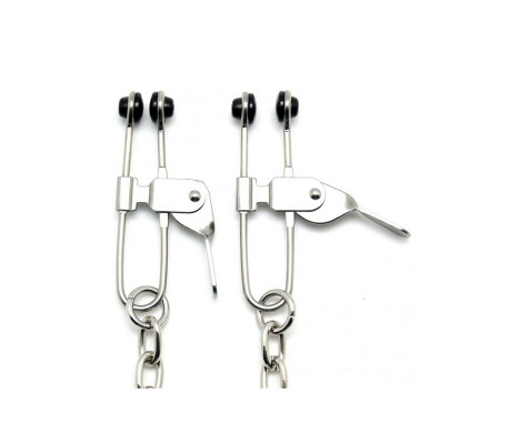 Pinzas Pezones Cadena Metal