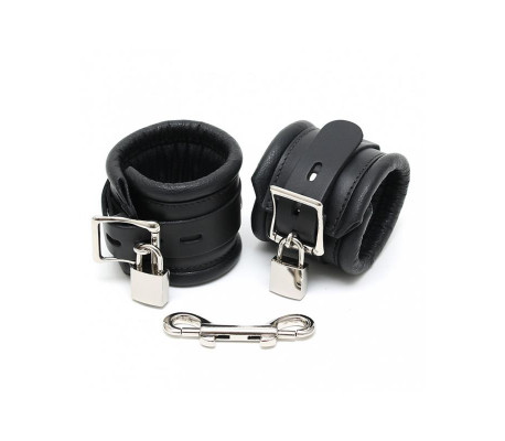 Esposas de Cuero Negro con Candados 7cm