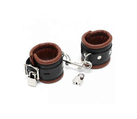 Esposas Cuero Negro y Marrón 7cm Candados