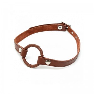 Mordaza Anillo Cuero Marrón