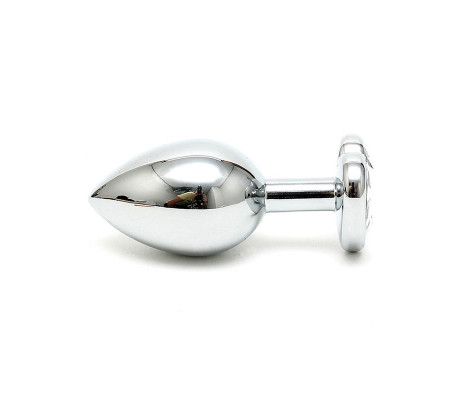 Plug Anal Acero Inox Cristal Corazón Transparente