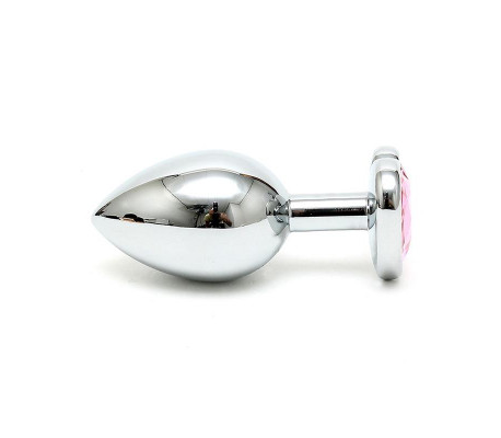 Plug Anal Acero Inox Cristal Corazón Rosa