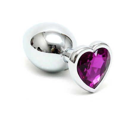 Plug Anal Acero Inox Cristal Corazón Púrpura