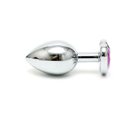 Plug Anal Acero Inox Cristal Corazón Púrpura