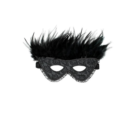 Máscara de Lujo con Plumas Negro