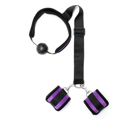 Set Mordaza y Esposas Purpura