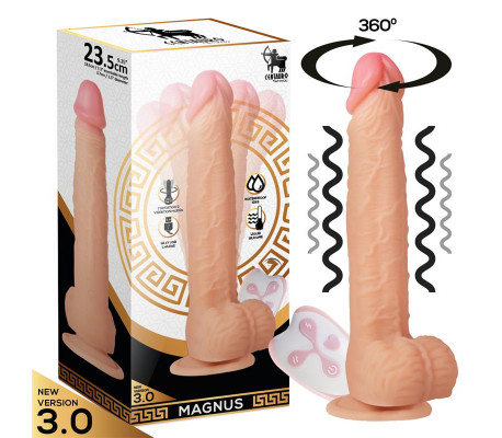 Magnus 3.0 Dildo Realista Vibrador y Rotador Control Remoto Silicona Líquida