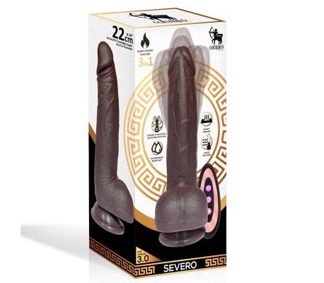 Severo Dildo Realista Turbo Shaking Thrusting, Rotación 360º Control Remoto Efecto Calor