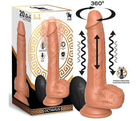 Octavius Dildo con Vibración, Thrusting y Waving 360º 7.8 - 20 cm